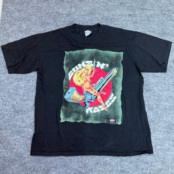 Vintage 1992 Guns N Roses 91-92 Tour T Shirt Licensed‎ Conart Graphic Tee XL - Picture 2 of 8